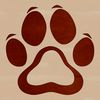 Illustration of animal paws with detailed prints