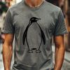 Vector Penguin Graphic Illustration A single penguin standing on ice, represented in vector format.