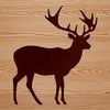A silhouette of a wild animal, a deer, in vector format.