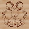 A goat surrounded by lush greenery, suitable for vector design and cutting machine projects.