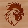 A realistic illustration of a chicken's head, suitable for farm-themed designs.
