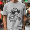 Vector Snake with a Twist A digital illustration of a reptile wearing sunglasses, created as a vector design.
