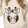 An SVG vector graphic of a single giraffe standing on grassy plains.