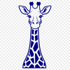 Giraffe Portrait in Vector Format Close-up illustration of a giraffe's head with long neck and spots.