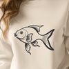 Whimsical Underwater Vector Art A simple illustration of a goldfish swimming in water, suitable for vector graphics design.