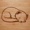 Sleeping Furry Friend Svg A realistic illustration of a sleeping ferret, suitable for personal or commercial use.