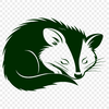 Simple line art design of a wild animal, a possum, suitable for digital cut files or graphics projects.