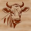 Rural Animal Close-Up Art A close-up illustration of a cow's head.