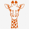 A detailed illustration of a giraffe against a neutral background.