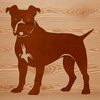 Pitbull Illustration SVG File A standing Pitbull breed dog illustrated in vector format for various design applications.
