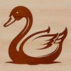White Swan SVG Illustration A stylized illustration of a white swan in a peaceful lake setting.