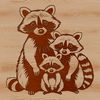 A detailed vector illustration of a raccoon, ideal for cutting machine stencils or custom designs.