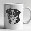 Artistic Australian Shepherd - Laser Engraver PNG