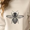 Bee Stencil In SVG, PNG, PDF And DXF File Formats