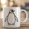 Artistic Penguin Vector Art In DXF For Free Download