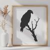 Artistic Perched Eagle Vector Illustration