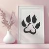 A collection of digital paw print designs suitable for personal or commercial projects.
