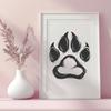 Illustrated paw print icon for clip art and crafting projects