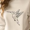 Beautiful Flying Hummingbird DXF