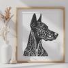 Ornate Doberman Pinscher - Pet SVG