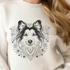 Artistic Shetland Sheepdog - Laser Cutter SVG