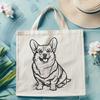 Artistic Sitting Corgi Decal