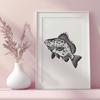 Unique Crappie Digital Drawing SVG - Free Download