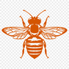 Bee Stencil In SVG, PNG, PDF And DXF File Formats