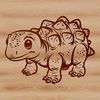 A baby Ankylosaurus, a type of armored dinosaur from the Cretaceous period, in vector format.