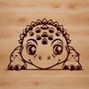 Vector illustration of a cute ankylosaurus baby A prehistoric baby ankylosaurus dinosaur with armor plating, depicted in simple vector lines.