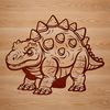 An illustration of an Ankylosaurus, a prehistoric armored dinosaur with a distinctive club-like tail.