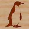 Free Beach Penguin Silhouette A simple line drawing of a penguin standing on the beach at sunset.