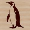 Penguin Silhouette in Vector Design A close-up of a penguin's face and body in a neutral, flat design suitable for various uses.