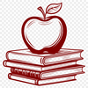 Vibrant Teacher's Resource Guide A digital illustration of a teacher's resource book with apple-themed educational content.