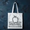 Illustrated Open Apple Book A digital illustration of an open book with the Apple logo on its cover, suitable for educational purposes.
