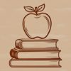 Digital Open Book Design SVG File A digital illustration of an open apple book with pages and cover in vector format.