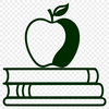 Free SVG Apple Clip Art Design A digital illustration of a stack of books with an apple design, suitable for educational and creative projects.