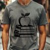 Open Educational Book Illustration Vector illustration of an open apple book with pages turned, suitable for educational purposes.