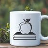 Illustrative Apple Book Cover Design Vector illustration of a book with an apple logo on the cover, suitable for educational purposes.