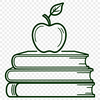 Illustrated Apple Book for Educational Use A digital illustration of a textbook with the Apple logo, suitable for educational purposes.