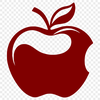 Single Red Apple Design A digital illustration of a single red apple with stem and leaves.