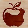 Single Stem Apple Graphic A high-quality digital illustration of a single red apple with green leaves.