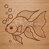 An isolated image of a single goldfish, created as a clip art element for digital designs, crafts, and artwork.