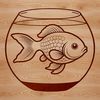 Whimsical Fish Bowl Design A simple illustration of a goldfish in a fish bowl, suitable for vector design projects.