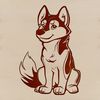 Husky Clip Art Vector Design A vector illustration of a husky dog sitting in a static pose.