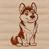 Sitting Husky Digital Art A digital illustration of a sitting Husky dog, suitable for vector graphics and cutting machine designs.