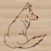Cute Arctic Dog Illustration A sitting Arctic breed dog with thick coat and erect ears.