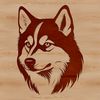 Siberian Husky Silhouette Vector A high-resolution vector image of a Siberian dog breed profile.