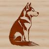 A Siberian Husky sitting on its hind legs, depicted in a digital vector format.