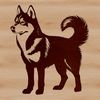 Arctic Canine Companion A digital illustration of a standing husky dog.